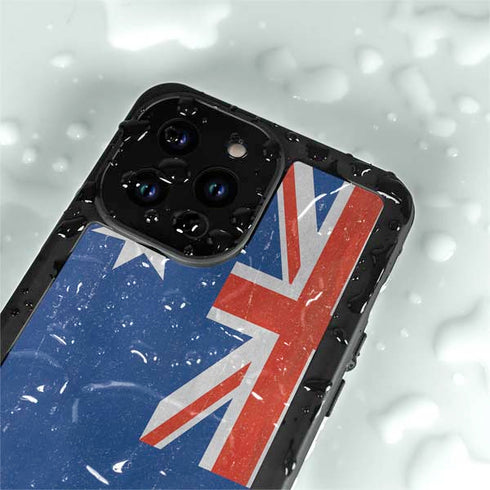 Australia Flag Distressed iPhone 14 Pro Max Waterproof Case